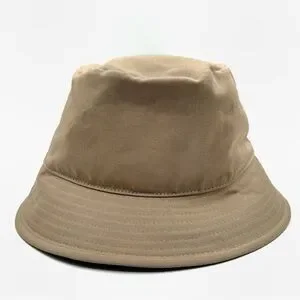 NEW Celine Biscuit Beige White Embroidered Logo Cotton Gabardine Bucket Hat NEW Celine Biscuit Beige & White Embroidered Logo Cotton  main image 4